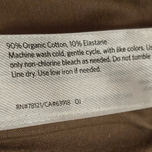 Eileen Fisher Beige Super Soft Organic Cotton Stretchy Cropped Pants Size Large - Picture 9 of 10